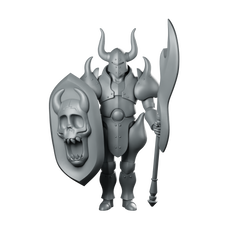 Bad Karmour Miniature Horned Skull Shield Spear Miniature 360 Spin 01