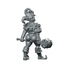 Bae Victis Jester Fantasy Miniature Female Trickster Miniature 360 Spin 01