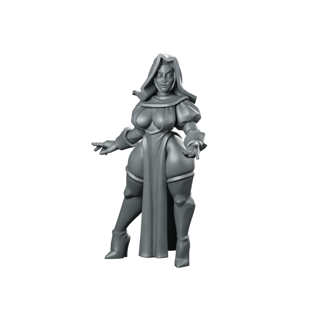 Bae Victis Nun 32 Mm Miniatures Hooded Miniature 360 Spin 01