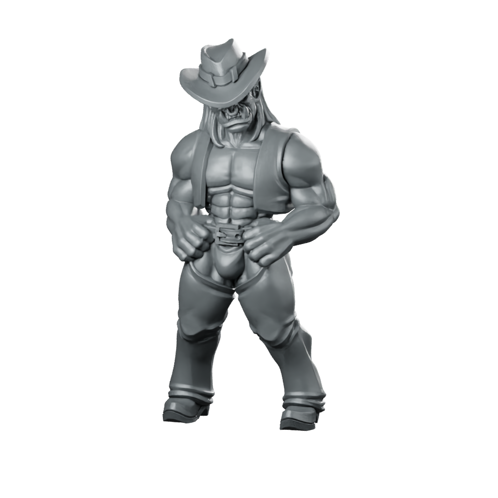 Orc Cowboy Fantasy Bae Victis Miniature Gunslinger Outlaw Miniature 360 Spin 01