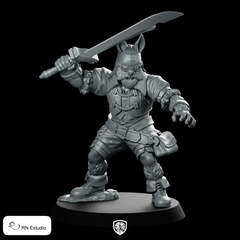 Baku Miniature Beastman Swordfighter RPG Tabletop Hero