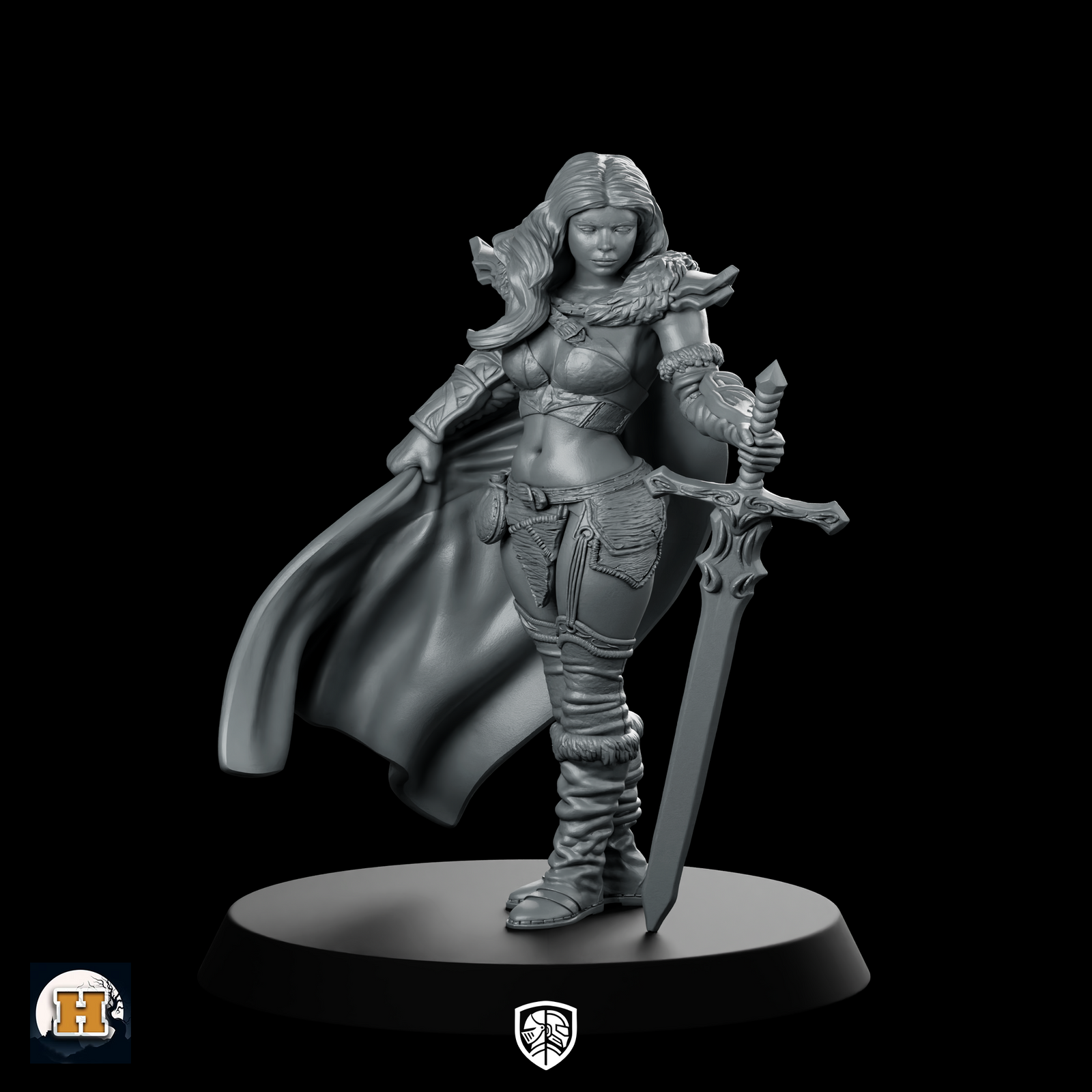 Baleth Miniature Female Warrior Sword Adventurer