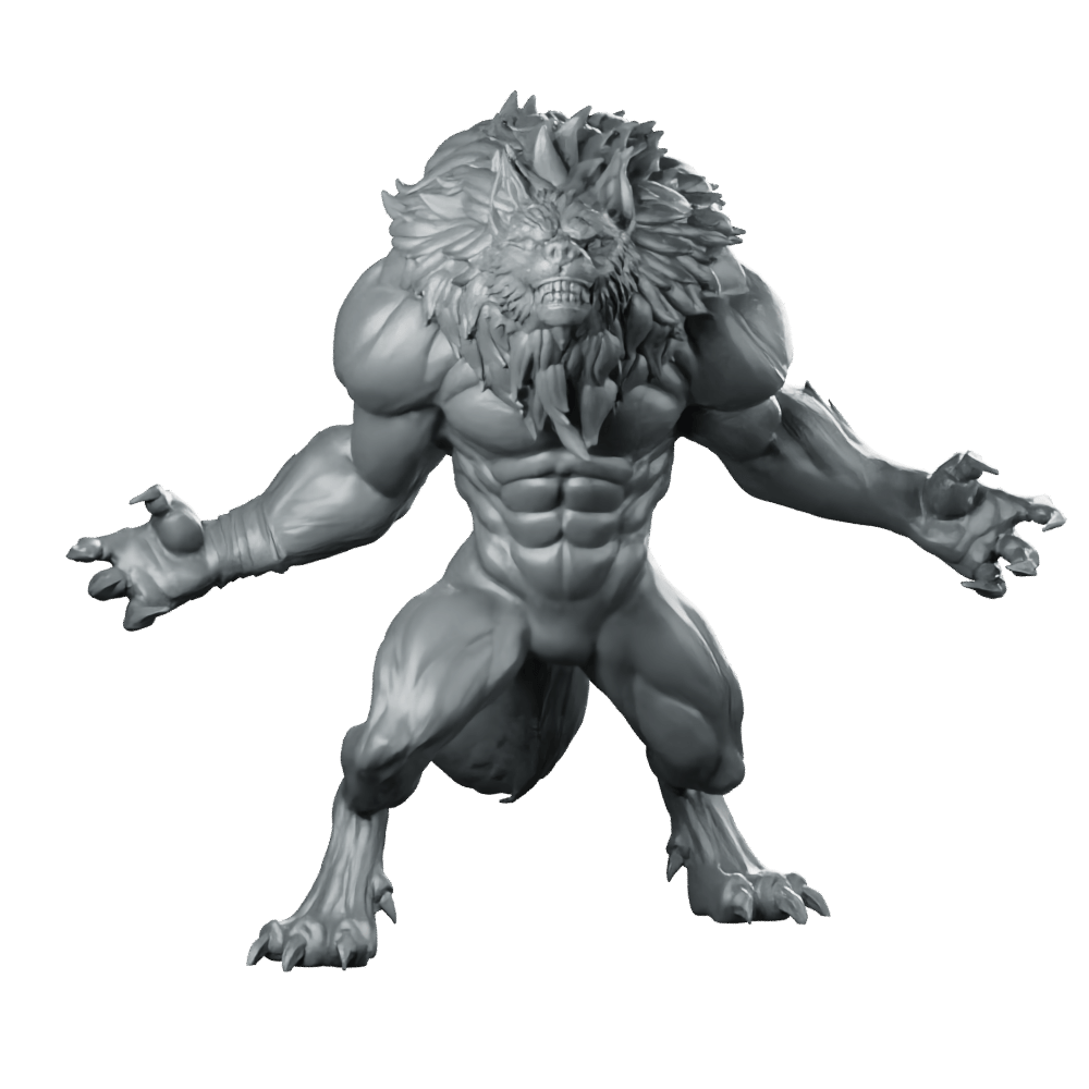 Balfor The Shadow Miniature Werewolf Lycanthrope Beastman Resin - Haito - We Print Miniatures