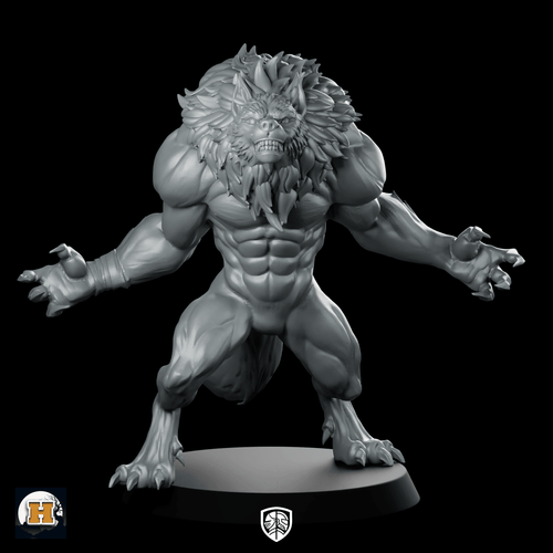 Balfor The Shadow Miniature Werewolf Lycanthrope Beastman Resin - Haito - We Print Miniatures
