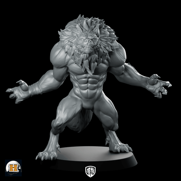 Balfor The Shadow Miniature Werewolf Lycanthrope Beastman Resin - Haito - We Print Miniatures