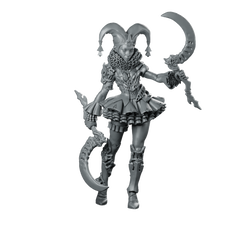 Ballerina Miniature Twin Scythe Jester Hero Fantasy Miniature 360 Spin 01