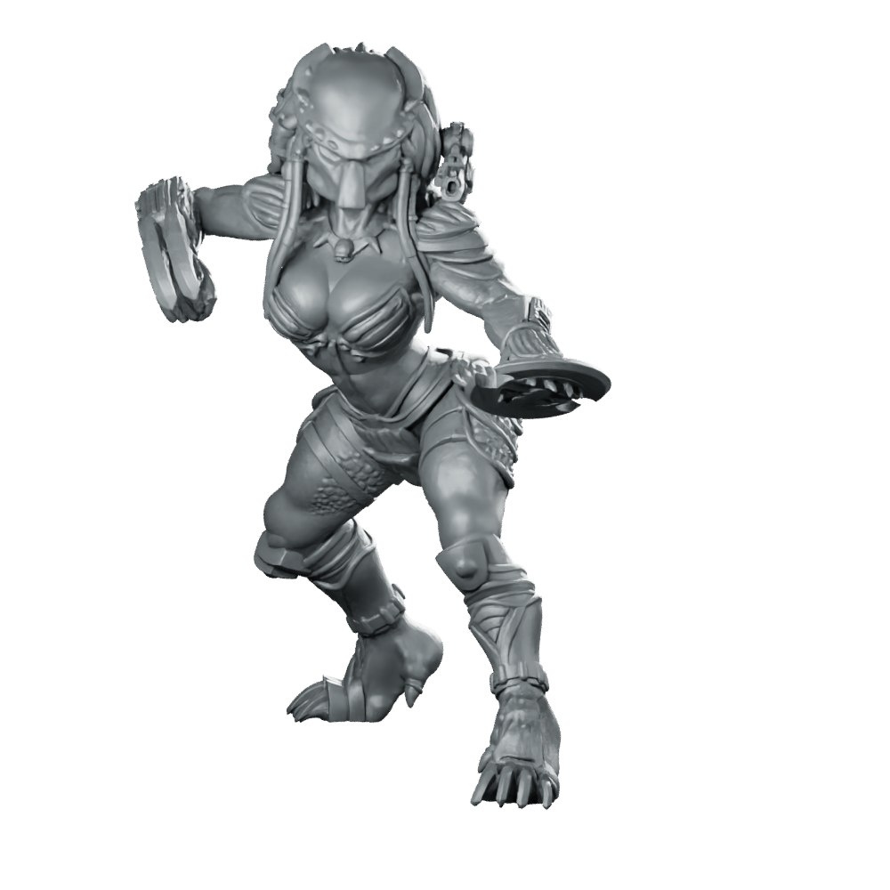Bambini Vixen Plato Skull Hunter Miniature Cyberpunk Sci - Fi - Papsikels Miniatures - We Print Miniatures