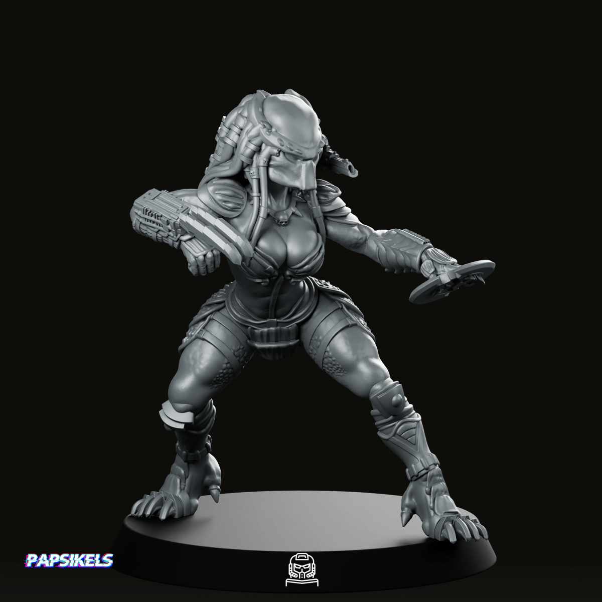 Bambini Vixen Plato Skull Hunter Miniature - Papsikels Miniatures - We Print Miniatures