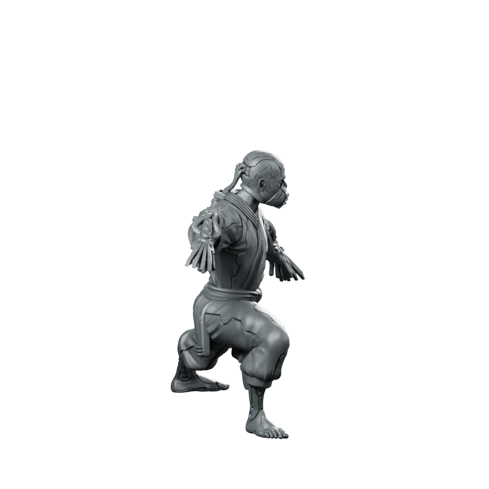 BaoHu Final 2 Cyberpunk Miniature Ninja Resin Figure Miniature 360 Spin 01