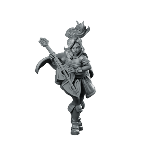 Bard Chanting Miniature Female Fantasy Spellcasting Musician - CastNPlay - We Print Miniatures