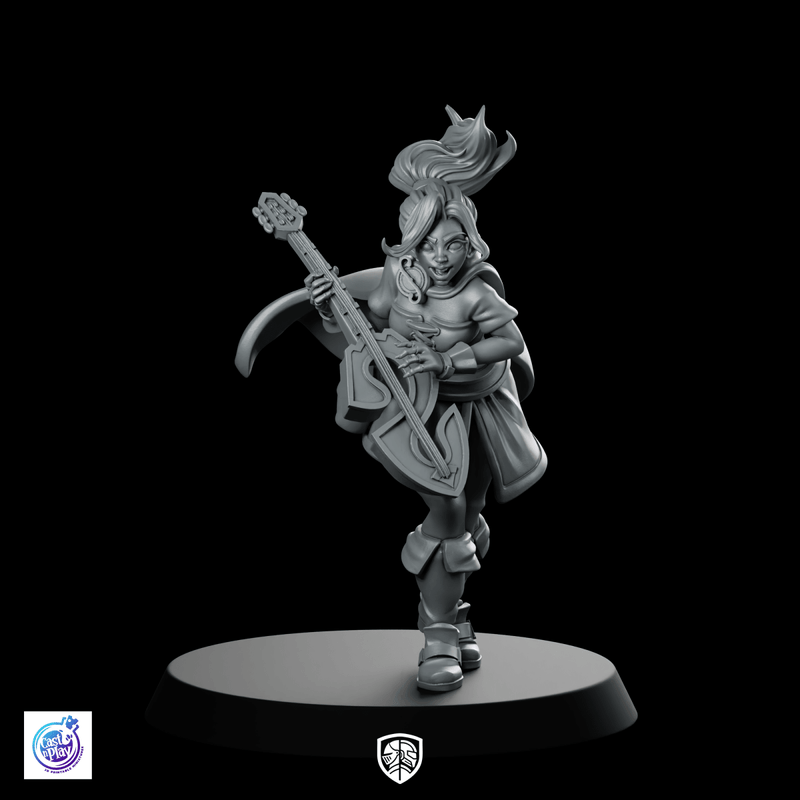 Bard Chanting Miniature Female Fantasy Spellcasting Musician - CastNPlay - We Print Miniatures