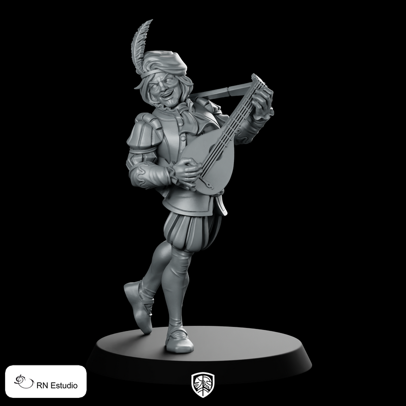 Bard Delionne Fantasy Miniature Lute Player Hero