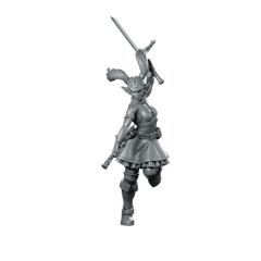 Bard Drawing Katana Miniature Female Elf Samurai - CastNPlay - We Print Miniatures