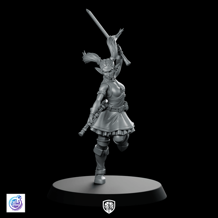 Figurine Barde dégainant un katana, Elfe samouraï
