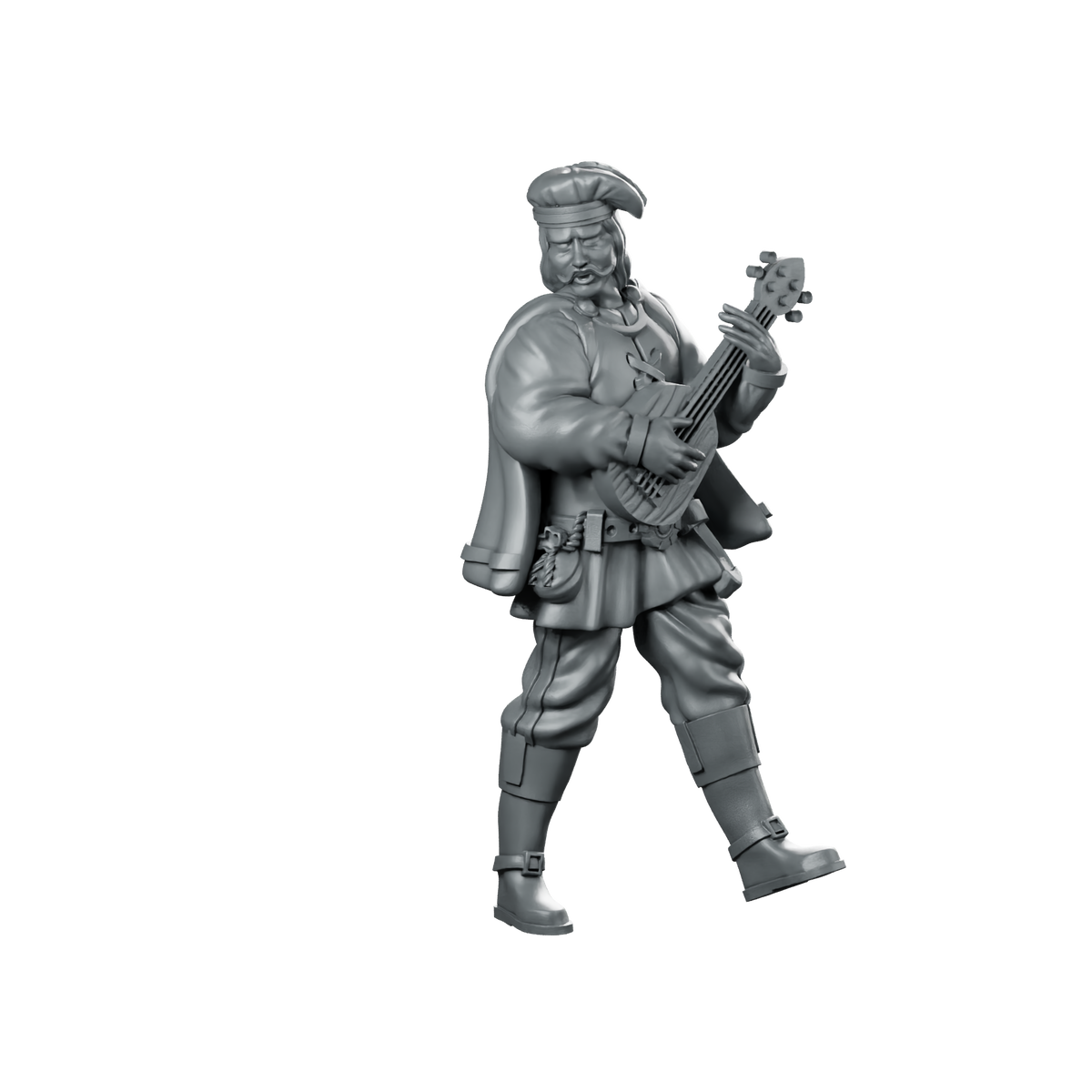 Bard Man Miniature Bard Troubadour Minstrel Miniature 360 Spin 01
