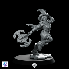 Bard Wielding Axe Miniature Female Fantasy DnD - CastNPlay - We Print Miniatures
