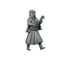 Bard Woman Miniature Bard Troubadour Musician Miniature 360 Spin 01