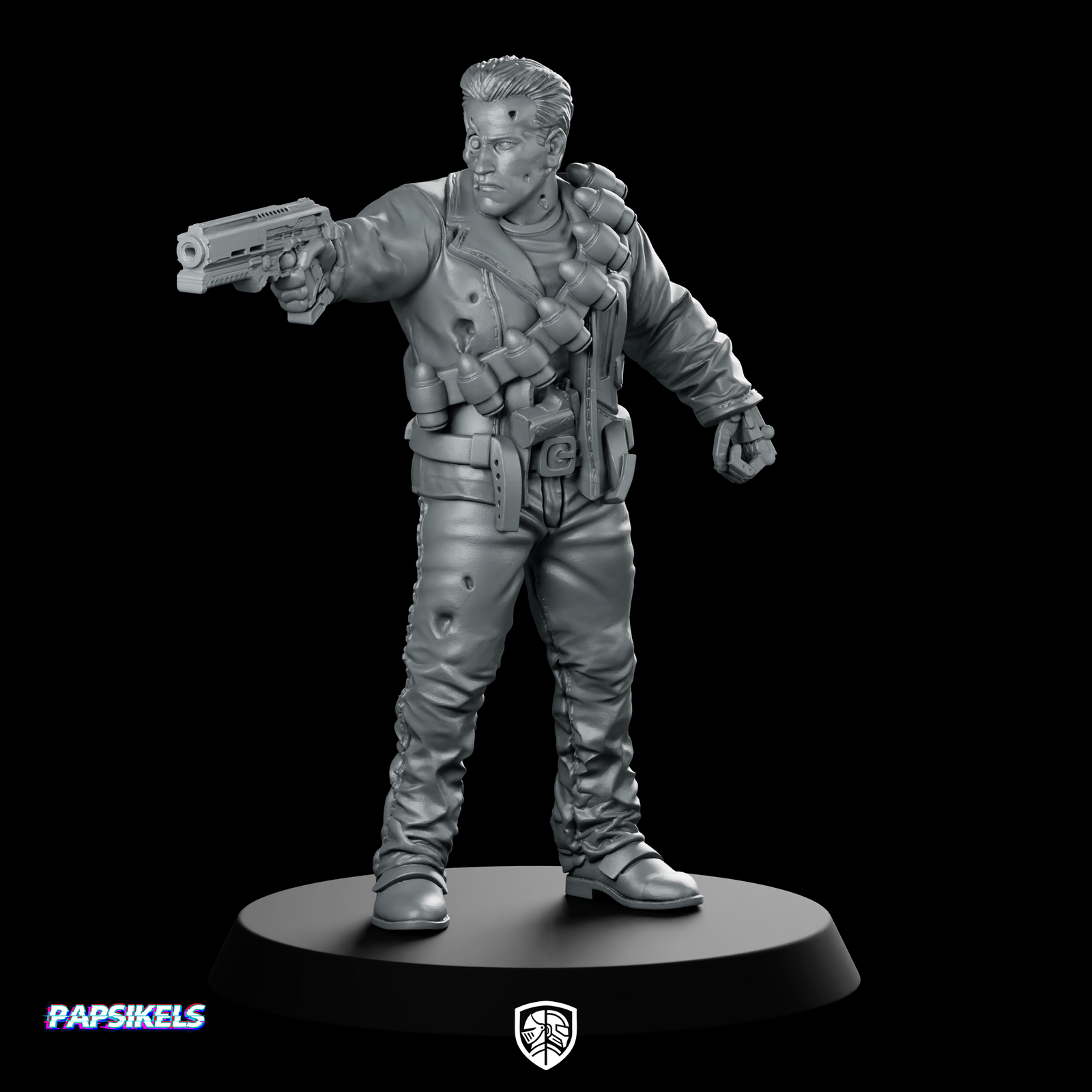 Barry Mcguffin Cyborg with Pistol Miniature Cyberpunk Soldier