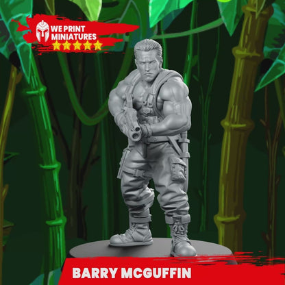 Barry McGuffin Jungle Fighter Miniature - Papsikels Miniatures - We Print Miniatures