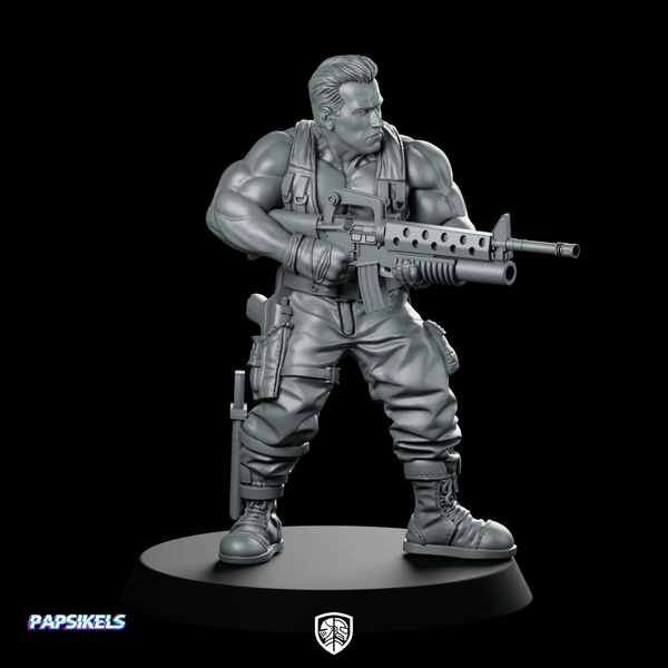 Barry McGuffin Jungle Fighter Miniature Sci - Fi Commando - Papsikels Miniatures - We Print Miniatures