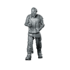 Bart Sanders Miniature Cyberpunk Sci-Fi Soldier Resin Miniature 360 Spin 01