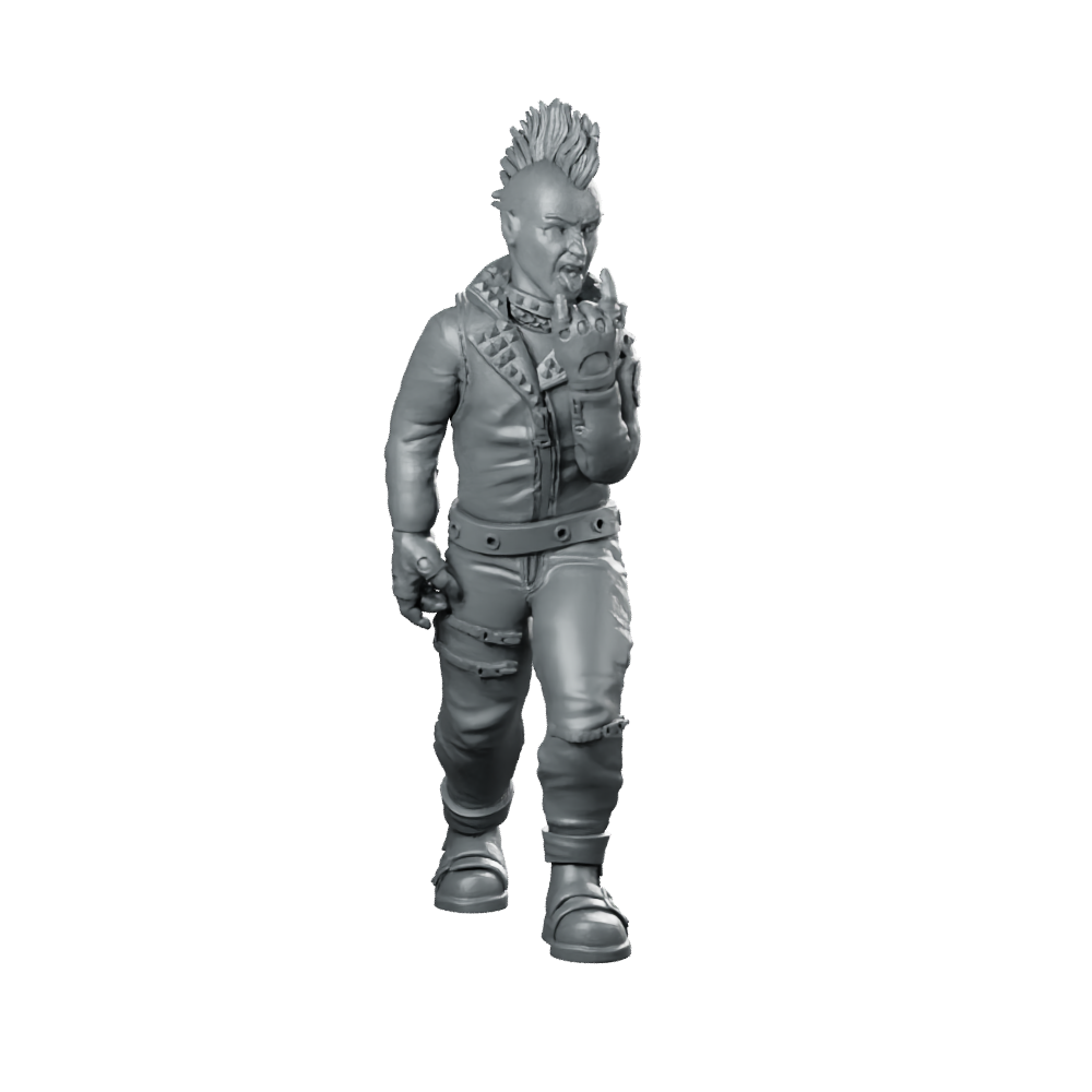 Arjur Abrenika Ganger Miniature Punk Sci-Fi Cyberpunk Miniature 360 Spin 01
