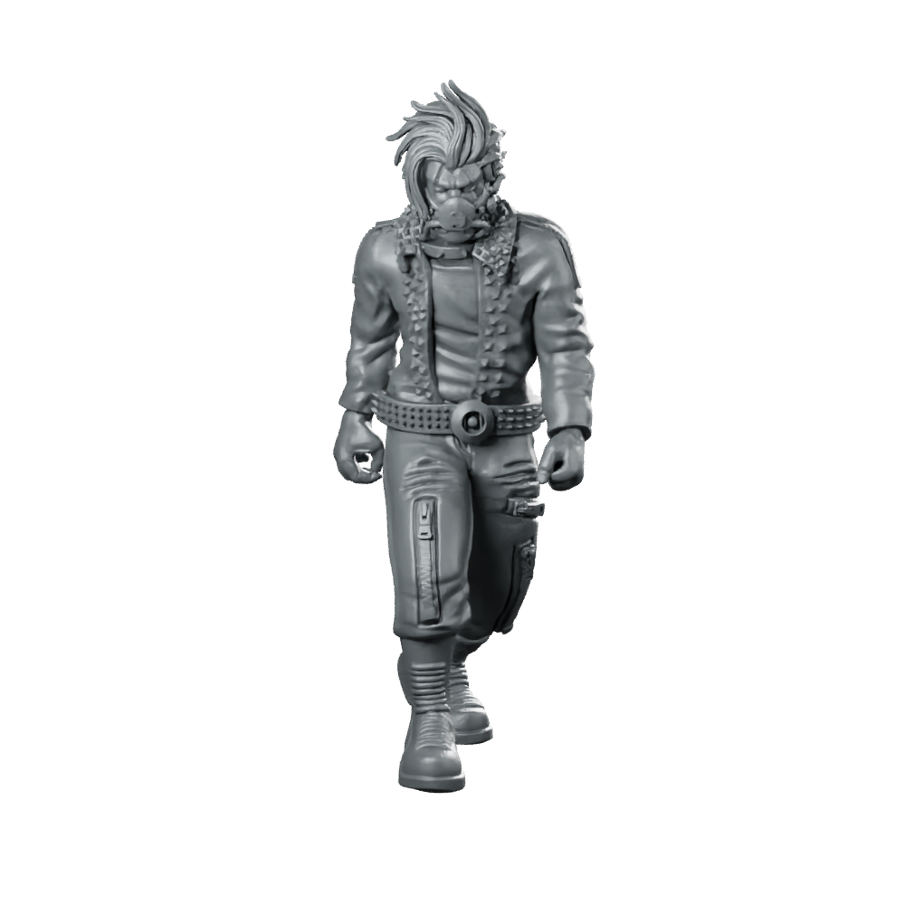 Jerard Anderson CyberPunk Miniature Punk Gang Hero Miniature 360 Spin 01