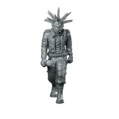 Jose Maritez CyberPunk Miniature Punk Warrior Sci-Fi Miniature 360 Spin 01