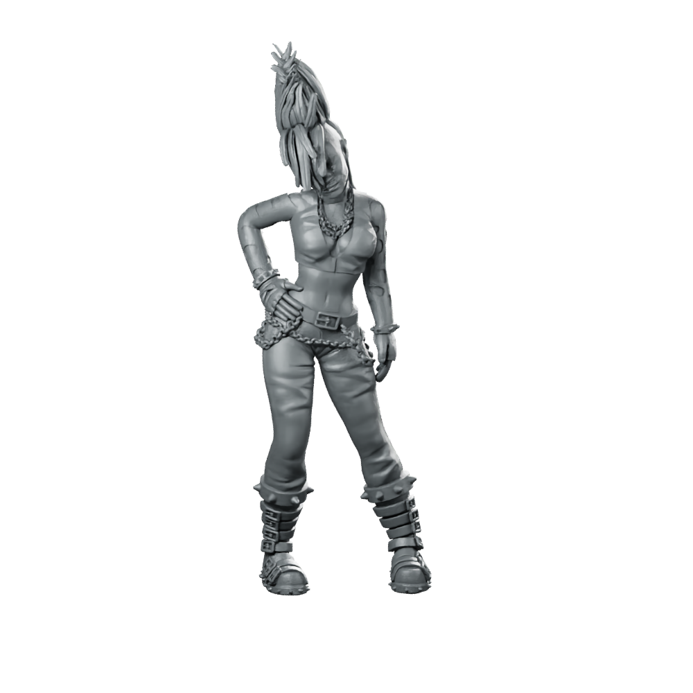 Nadine Ilustre CyberPunk Miniature Sci-Fi Female Hero Miniature 360 Spin 01