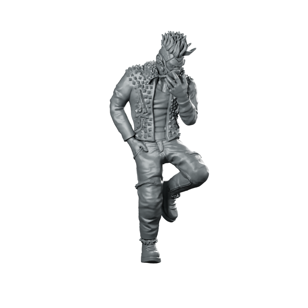 Richie Gutcherez Cyberpunk Gang Miniature Punk Hero Character Miniature 360 Spin 01