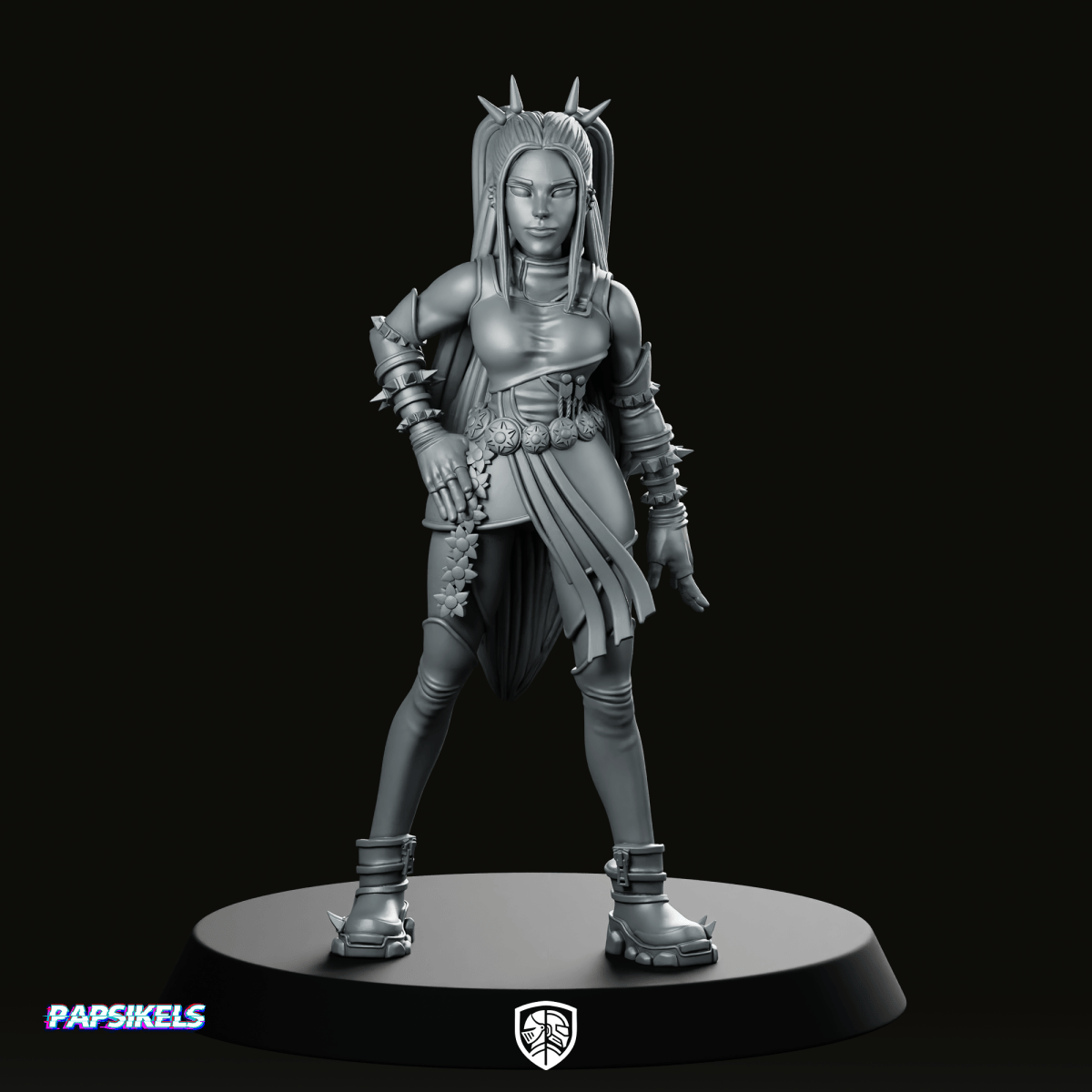 Battle Idol Demon Hunter Mira Miniature Sci - Fi Cyberpunk - Papsikels Miniatures - We Print Miniatures
