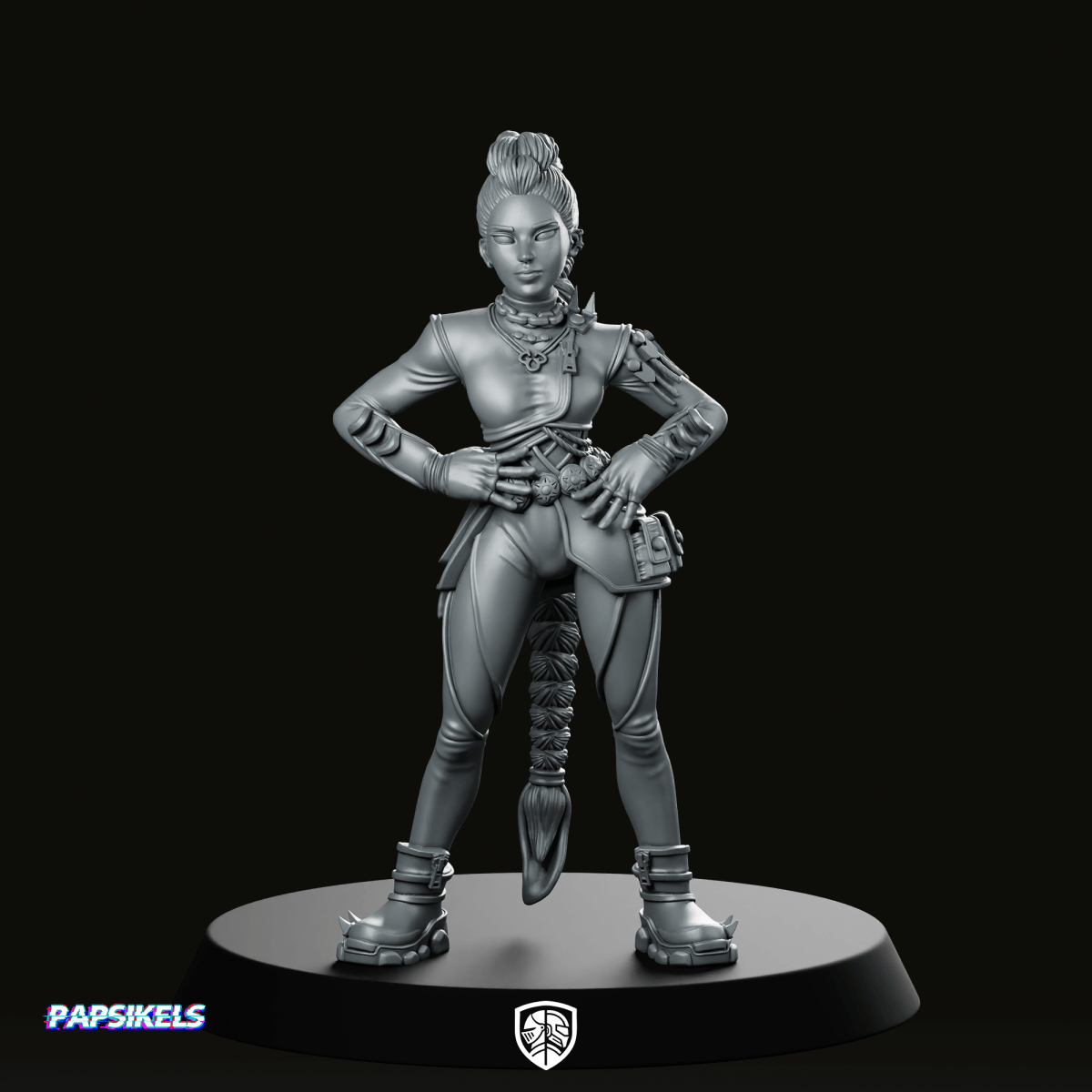 Battle Idol Demon Hunter Rumi Miniature Cyberpunk - Papsikels Miniatures - We Print Miniatures