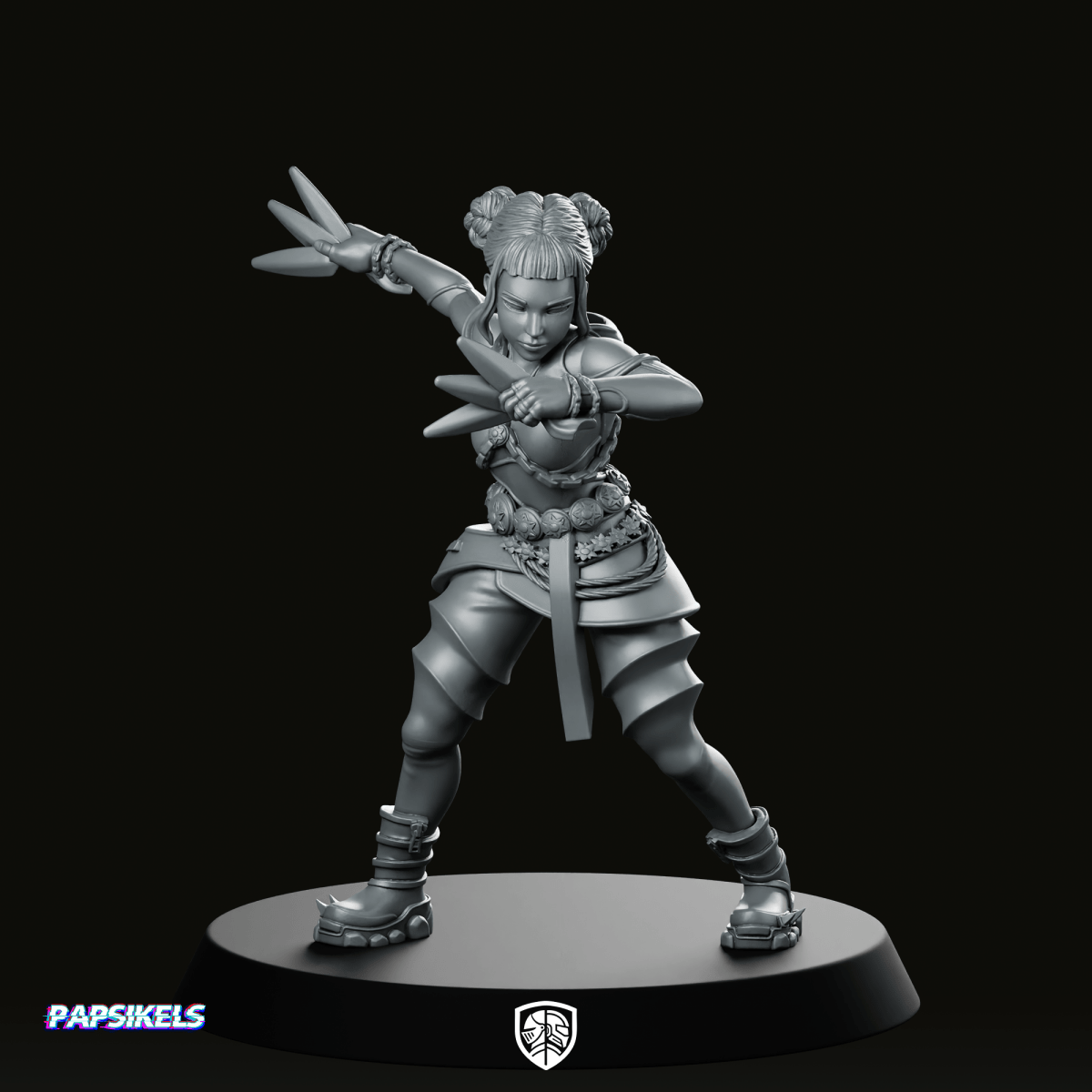 Battle Idol Demon Hunter Zoey 2 Miniature Cyberpunk - Papsikels Miniatures - We Print Miniatures