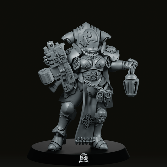 Battle Nun 2 Front Miniature - Across The Realms - We Print Miniatures