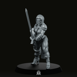 Battle Nun Greatsword 1 Miniature - Across The Realms - We Print Miniatures