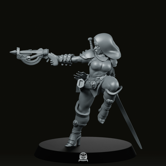 Battle Nun Sword And Crossbow Miniature - Across The Realms - We Print Miniatures