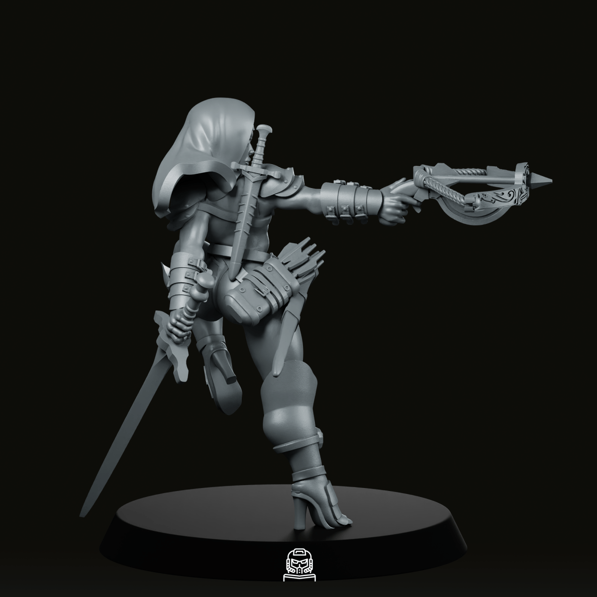 Battle Nun Sword And Crossbow Miniature - Across The Realms - We Print Miniatures