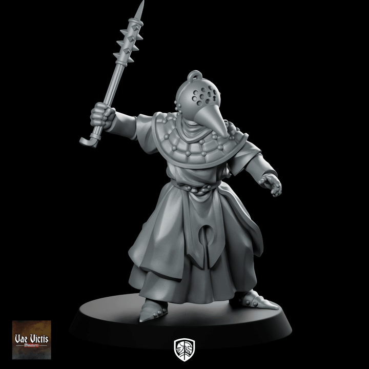 Chevalier à bec, figurine en armure avec masse à pointes