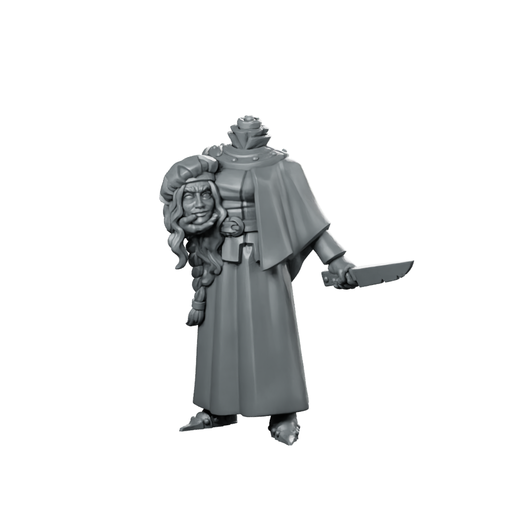 Beheaded Undead Fantasy Miniature Headless Monk Killer Horror Miniature 360 Spin 01