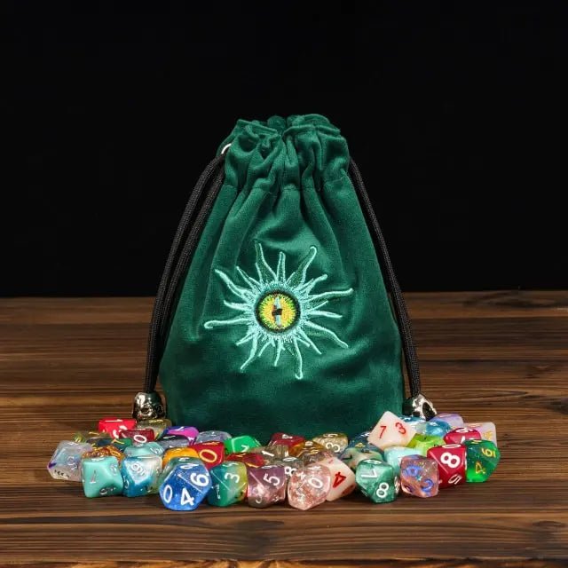 Beholder | Flannel Drawstring Dice Bag | Green - Tabletop Dominion - We Print Miniatures