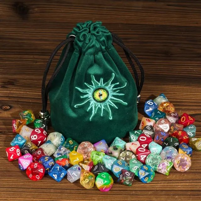 Beholder | Flannel Drawstring Dice Bag | Green - Tabletop Dominion - We Print Miniatures