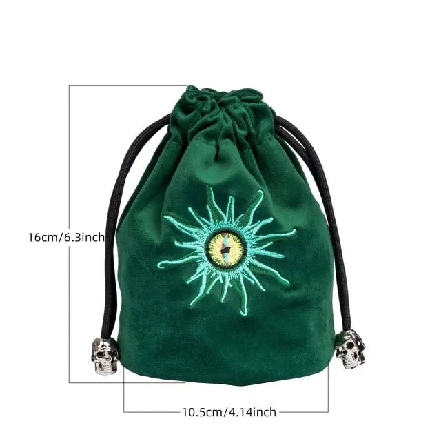 Beholder | Flannel Drawstring Dice Bag | Green - Tabletop Dominion - We Print Miniatures