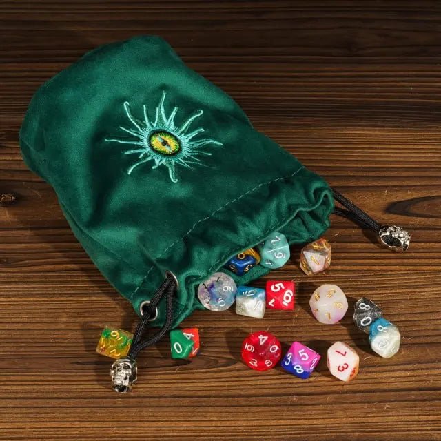 Beholder | Flannel Drawstring Dice Bag | Green - Tabletop Dominion - We Print Miniatures