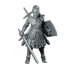 Fantasy Bela Warrior Miniature Dual-Sword Armored Hero Miniature 360 Spin 01