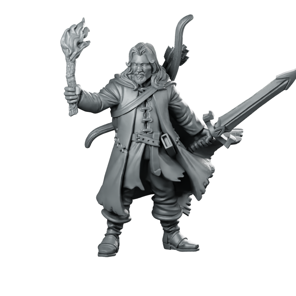 Ranger Belevor LOTR Bow & Sword Miniature Torchbearer Miniature 360 Spin 01