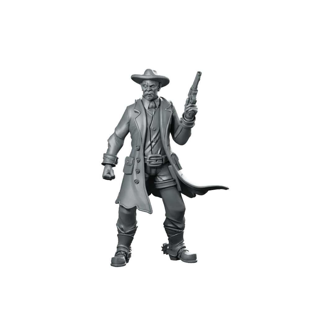 Benjamin Trane Cowboy Miniature Gunslinger Wild West Miniature 360 Spin 01