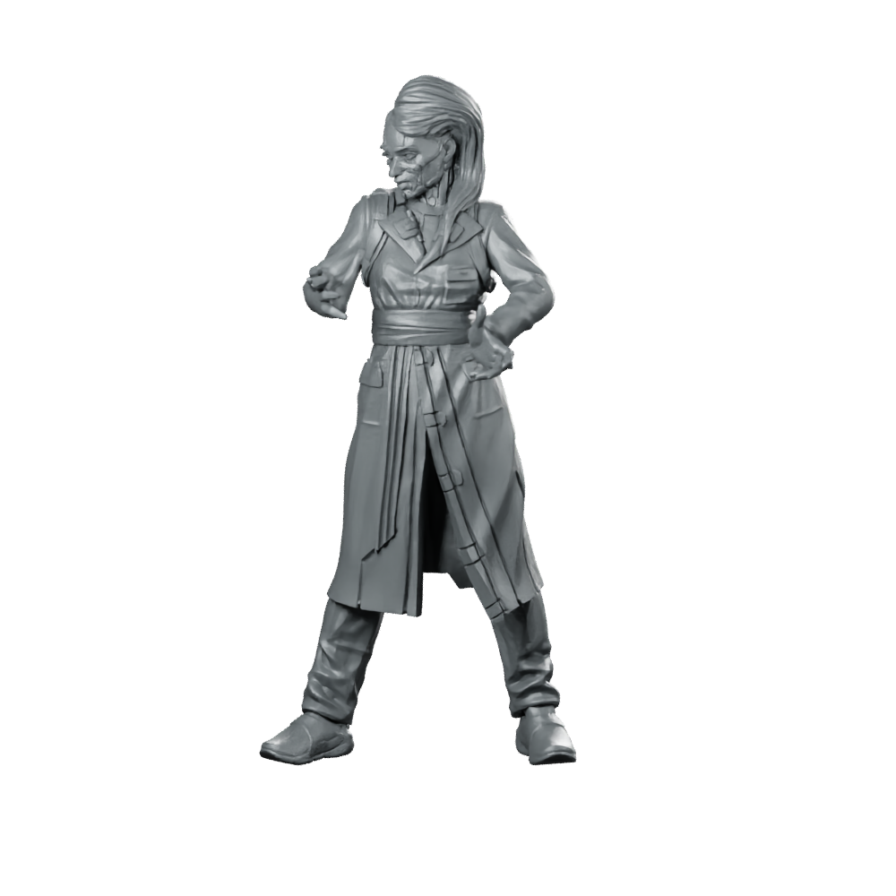 Bentan Cyberpunk Miniature Female Operative Sci-Fi Character Miniature 360 Spin 01