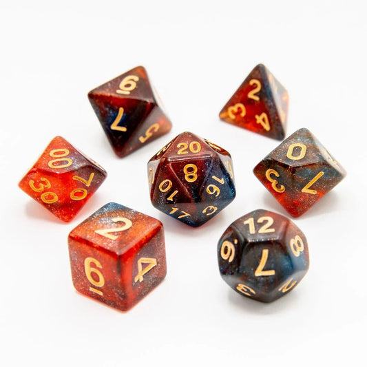 Berry Blaze | Acrylic Dice | 7 Piece Set - Tabletop Dominion - We Print Miniatures