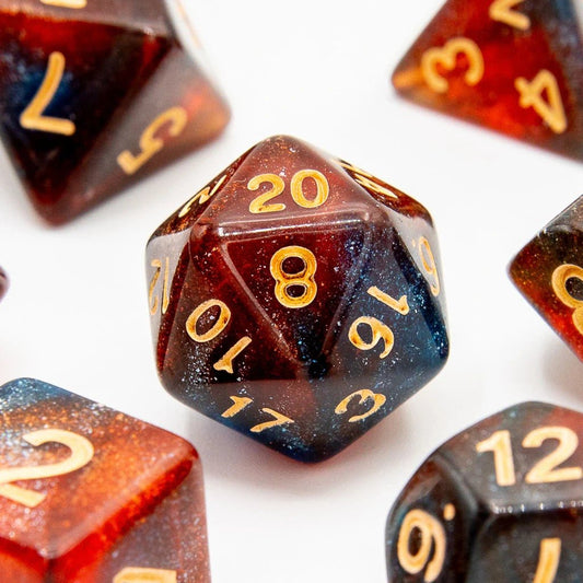 Berry Blaze | Acrylic Dice | 7 Piece Set - Tabletop Dominion - We Print Miniatures