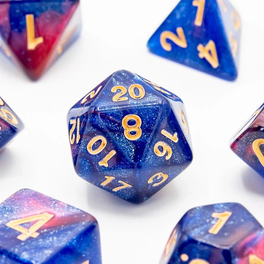 Berry Cosmos | Acrylic Dice | 7 Piece Set - Tabletop Dominion - We Print Miniatures
